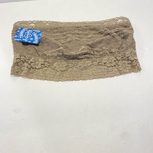 Free People Intimately 2 Lace Strapless Bandeau Taupe/Orange Racerback NWT Small